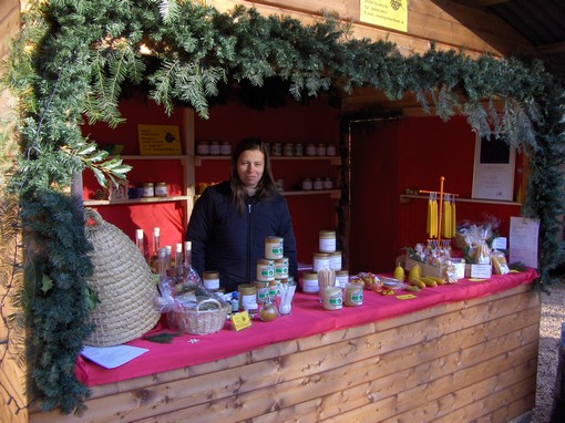 Stand am Weihnachtsmarkt Image